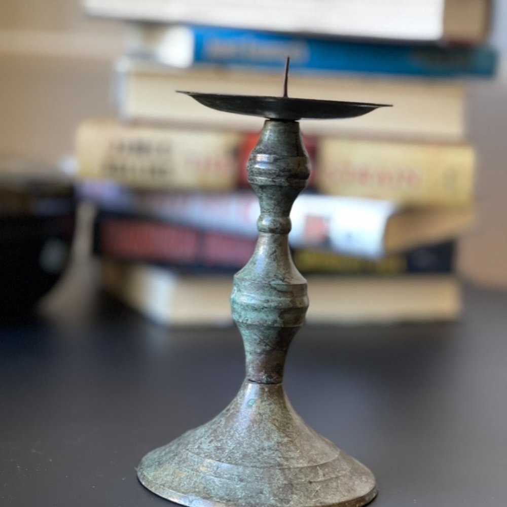 Vintage Brass Candlestick Pedestal Footed Candle Holder 6”
